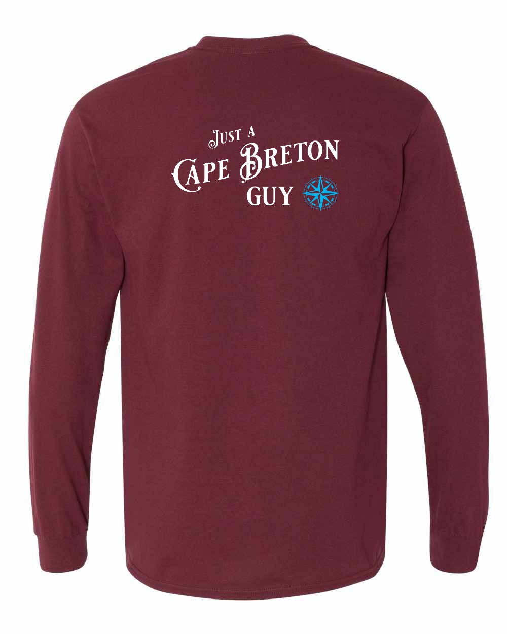 Just a CB Guy Blue Left Chest and Back Long Sleeve Tee - Unisex