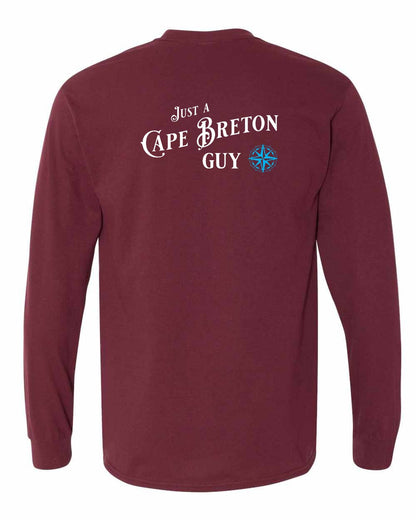 Just a Cape Breton Guy blue Left Chest and Back Long Sleeve Tee