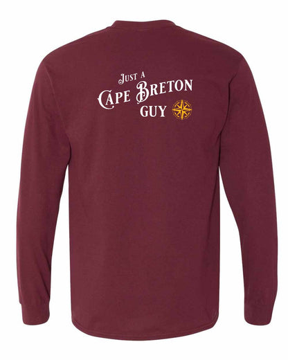 Just a Cape Breton Guy yellow Left Chest and Back Long Sleeve Tee