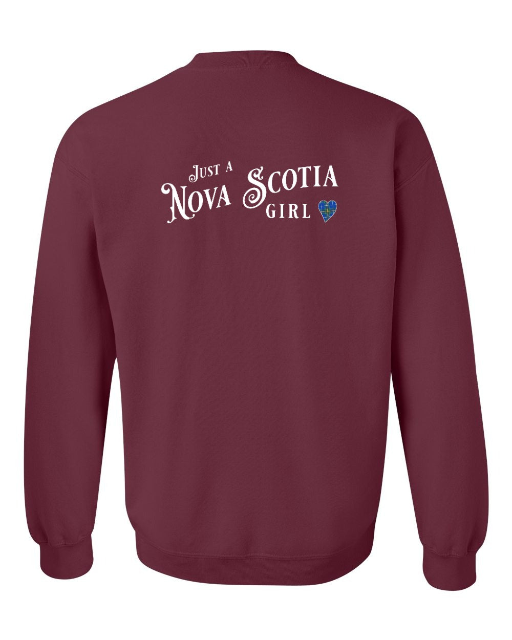 Just a Nova Scotia Girl Tartan Left Chest and Back crew-neck