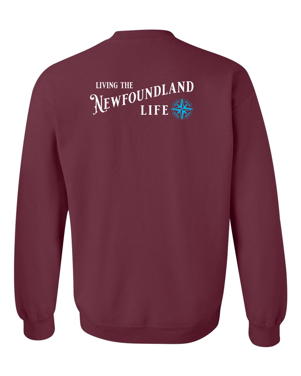 Living the NFLD Life blue Left Chest and Back Crewneck Sweatshirt - Unisex