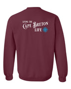 Living the CB Life blue Left Chest and Back Crewneck Sweatshirt - Unisex