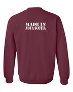Made In NS ( White Lettering) Left Chest and Back Crewneck Sweatshirt - Unisex