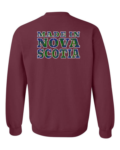 Made In Nova Scotia ( Tartan Lettering) Left Chest and Back crew-neck