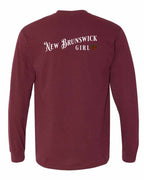 NB Girl Tartan heart Left Chest and Back Long Sleeve Tee - Unisex