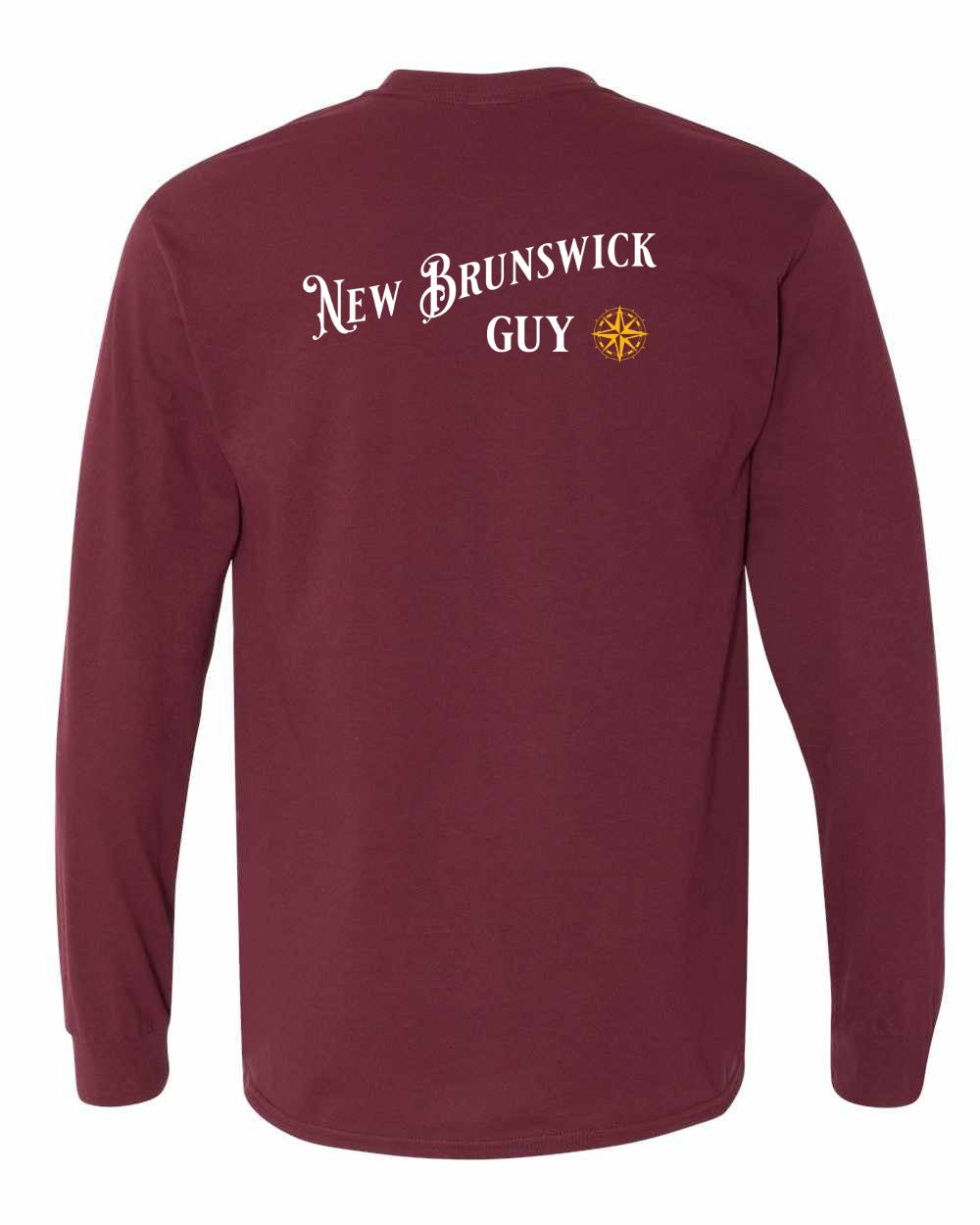 New Brunswick Guy yellow Left Chest and Back Long Sleeve Tee