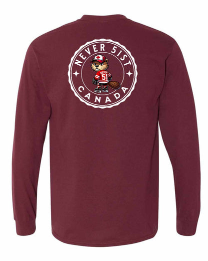 Never 51st Beaver Left Chest and Back Long Sleeve