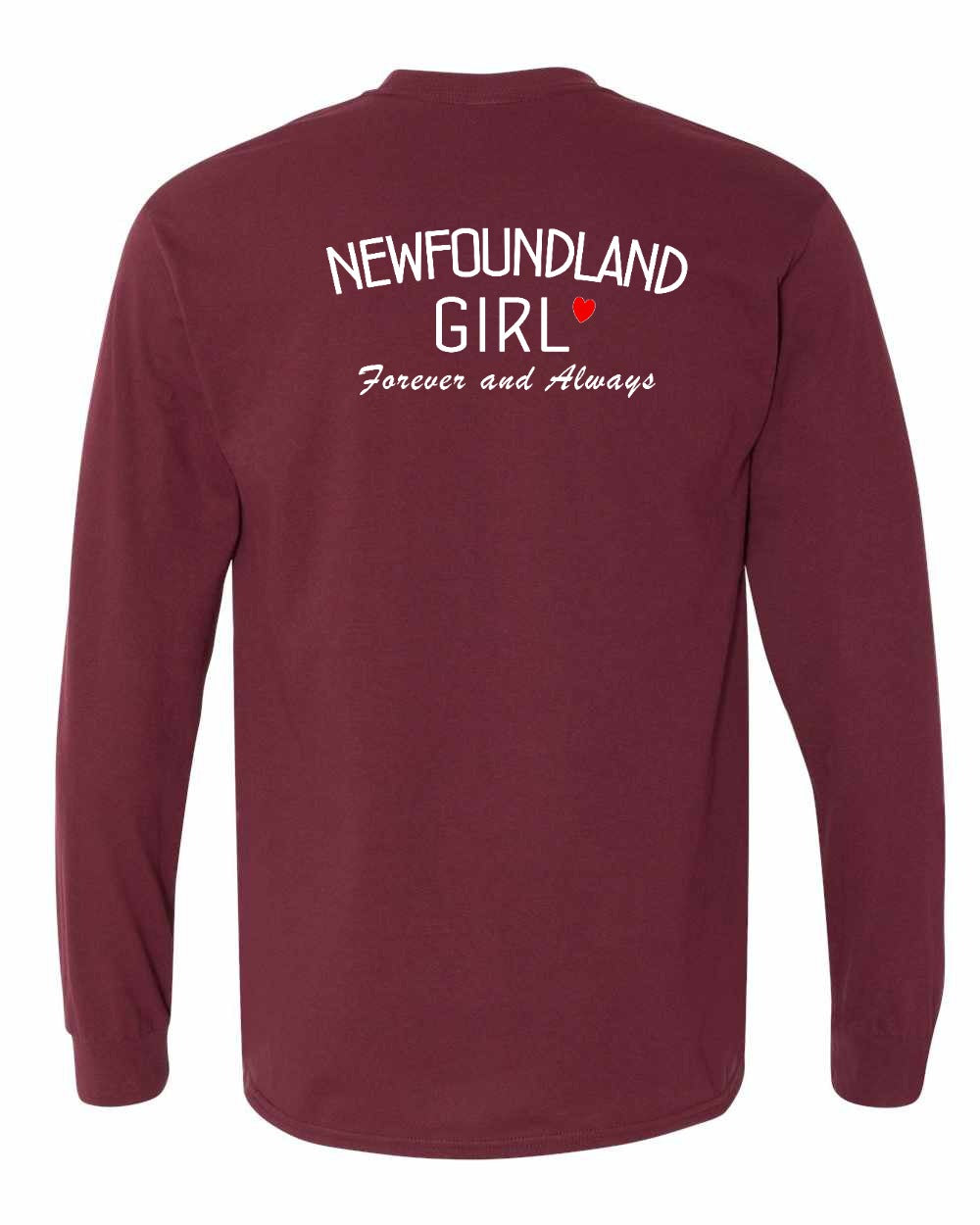 NFLD Girl Forever and Always Left Chest & Back Long Sleeve Tee - Unisex
