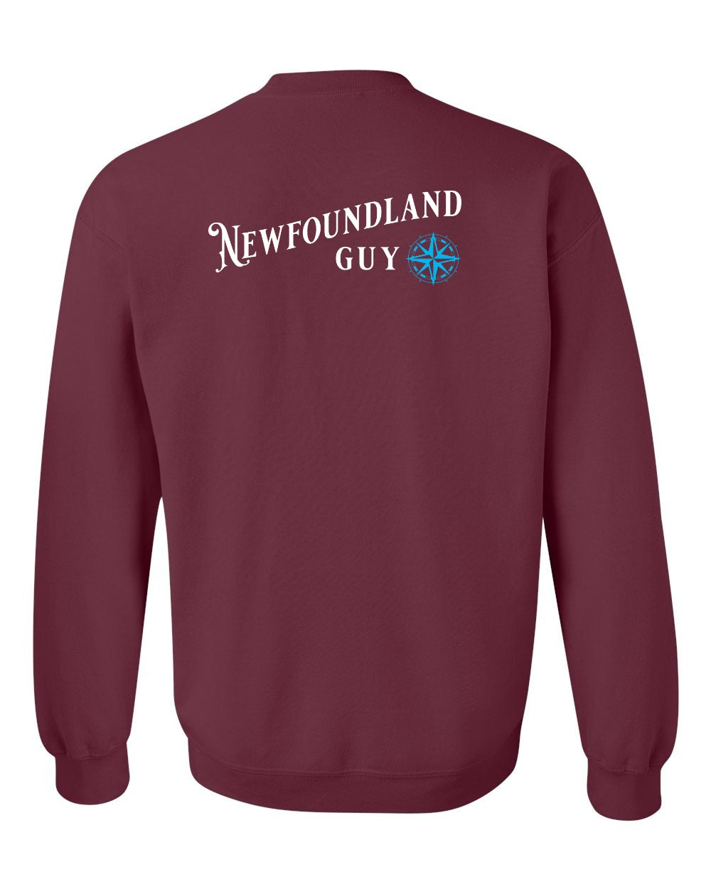 NFLD Guy Blue Left Chest and Back Crewneck Sweatshirt - Unisex