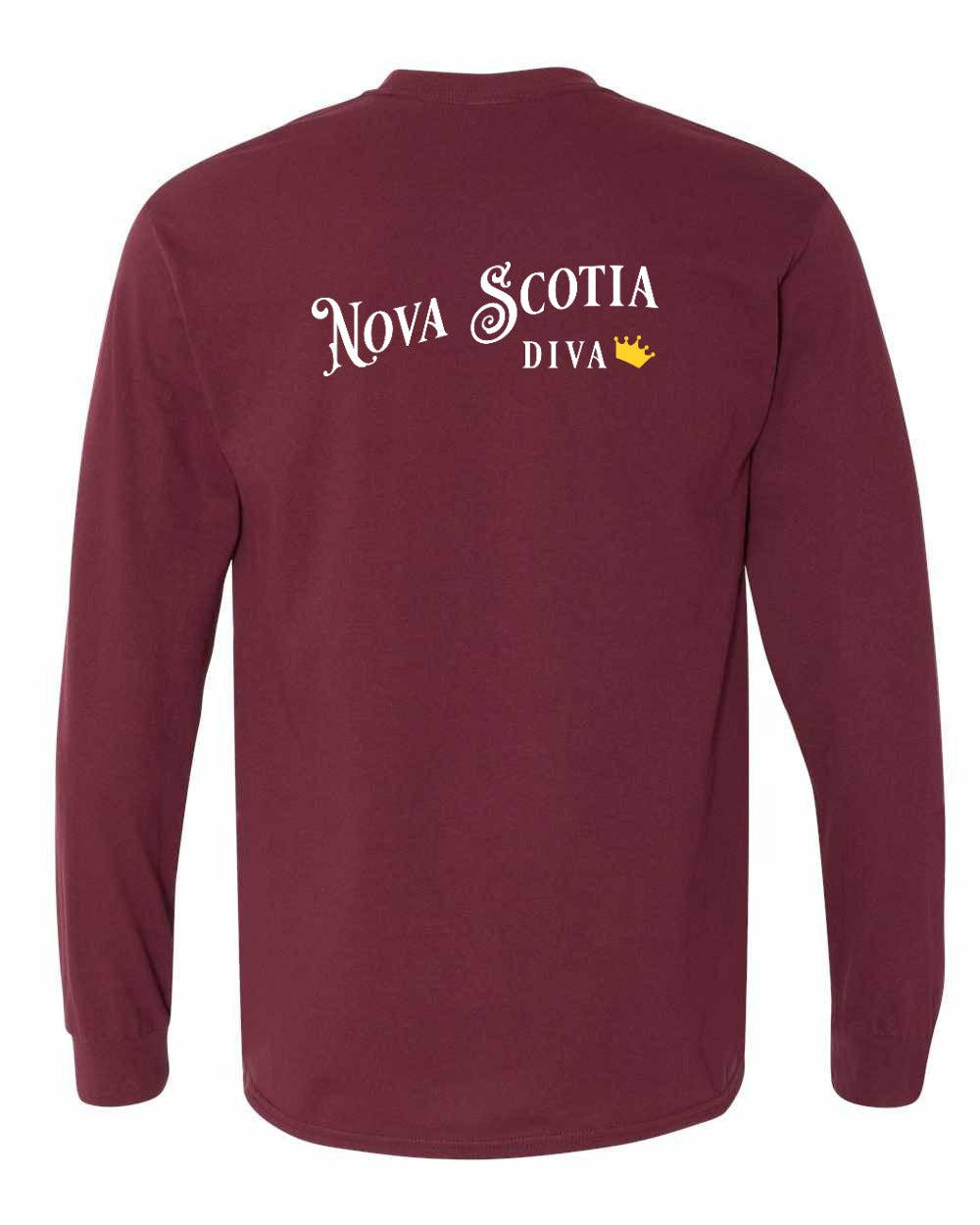 Nova Scotia Diva Left Chest and Back Long Sleeve Tee