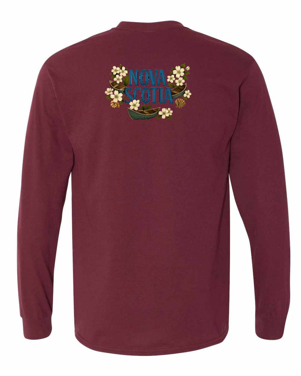 Nova Scotia Flowers Left Chest and Back Long Sleeve Tee