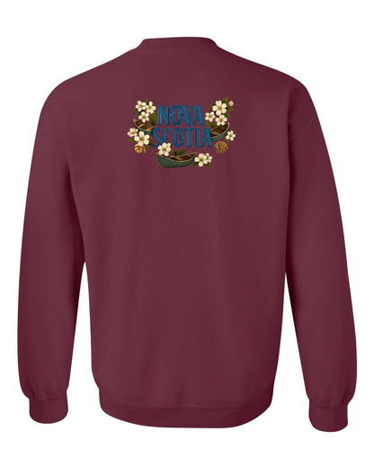 Nova Scotia Flowers Left Chest and Back crew-neck