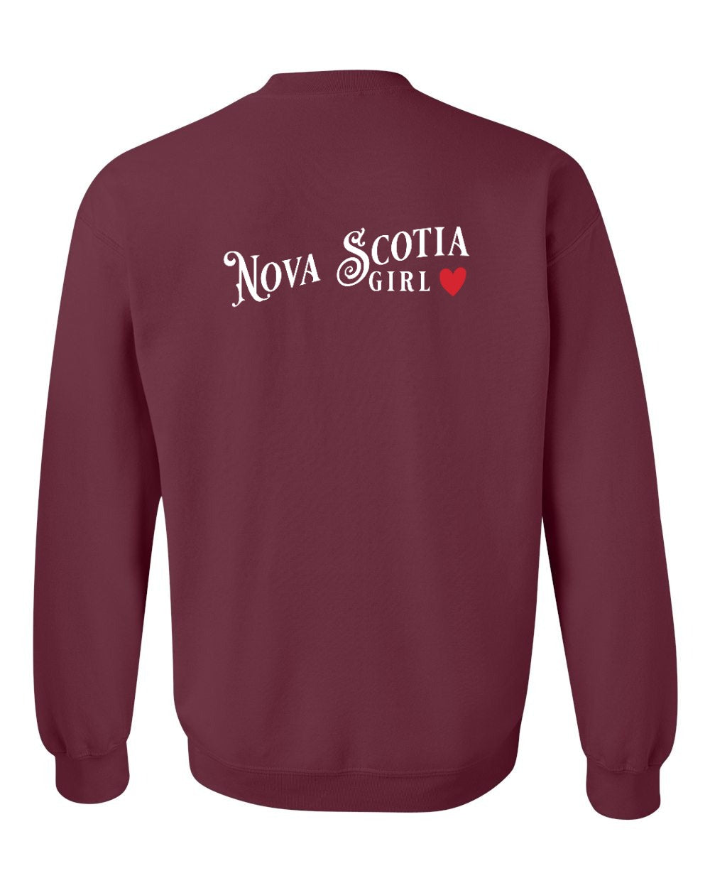 Nova Scotia Girl Red Heart Left Chest and Back crew-neck