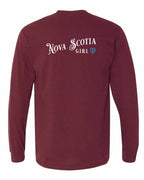 NS Girl Tartan Heart Left Chest and Back Long Sleeve Tee - Unisex