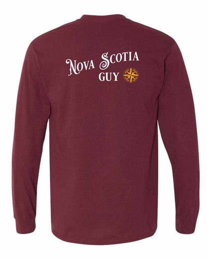 Nova Scotia Guy yellow Left Chest and Back Long Sleeve Tee
