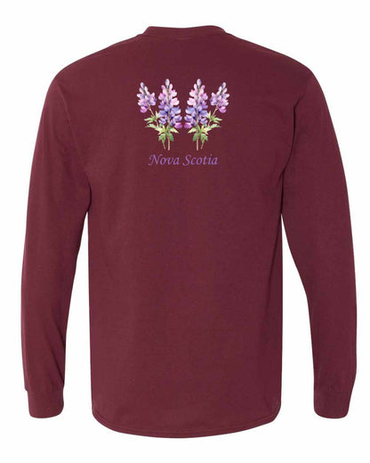 Nova Scotia Lupins Left Chest and Back Long Sleeve Tee