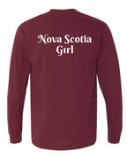 NS Girl Heart Dot Left Chest & Back Long Sleeve Tee - Unisex