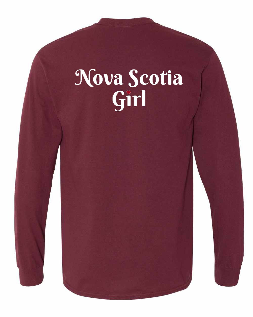 NS Girl Heart Dot Left Chest & Back Long Sleeve Tee - Unisex