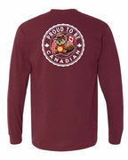 Proud to be Canadian Beaver Left Chest and Back Long Sleeve - Gildan Canada (sewn Internationally) - Unisex