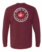 Proud to be Canadian Leaf Left Chest and Back Long Sleeve - Gildan Canada (sewn Internationally) - Unisex