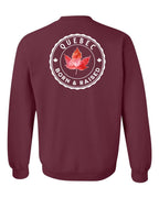 Born and Raised Quebec Left Chest and Back Crewneck Sweatshirt - Gildan Canada (sewn Internationally) - Unisex