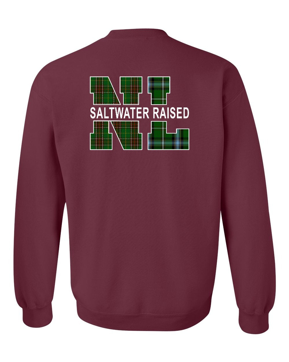NFLD and Labrador Saltwater Raised Left Chest and Back Crewneck Sweatshirt - Unisex