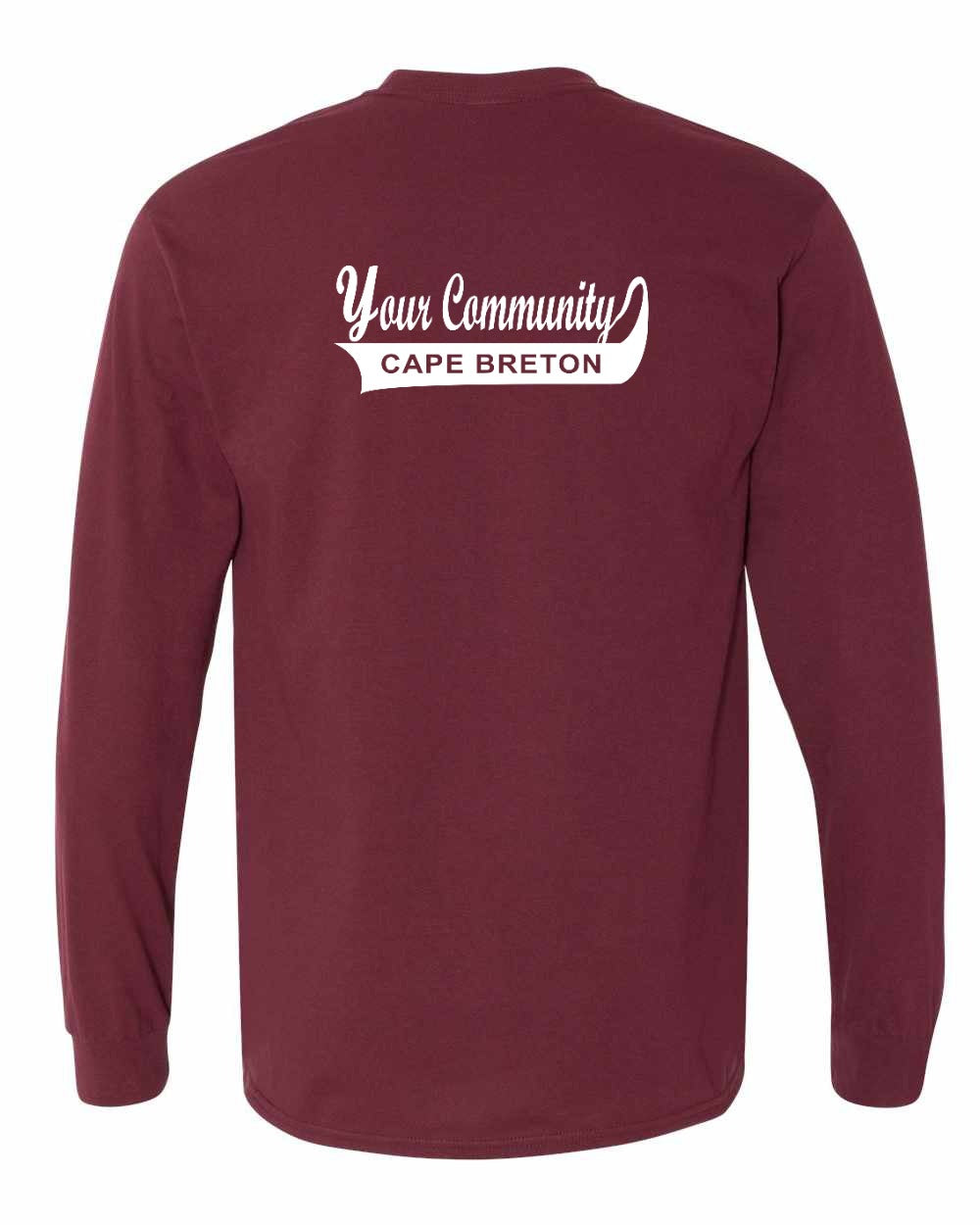 Custom Your Community Swoop (CB) Left Chest and Back Long Sleeve Tee - Unisex