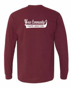 Custom Your Community Swoop (CB) Left Chest and Back Long Sleeve Tee - Unisex