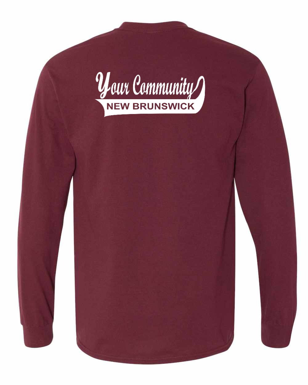 Your Community Swoop NB Left Chest and Back Long Sleeve Tee - Unisex