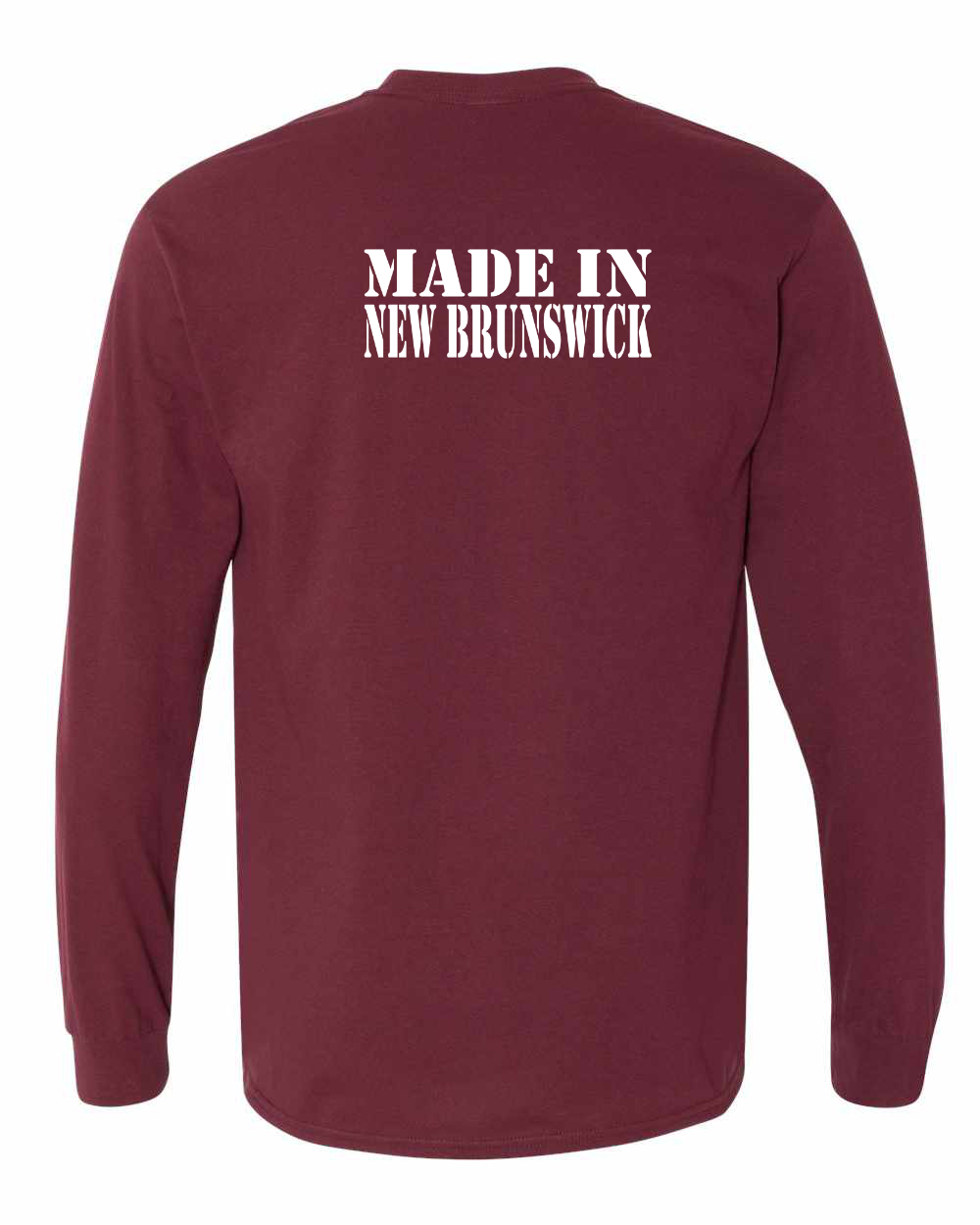 Made In NB ( White Lettering) Left Chest and Back Long Sleeve Tee - Unisex