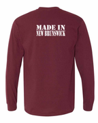 Made In NB ( White Lettering) Left Chest and Back Long Sleeve Tee - Unisex