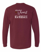 A piece of My heart in NB Tartan Heart Left Chest and Back Long Sleeve Tee - Unisex