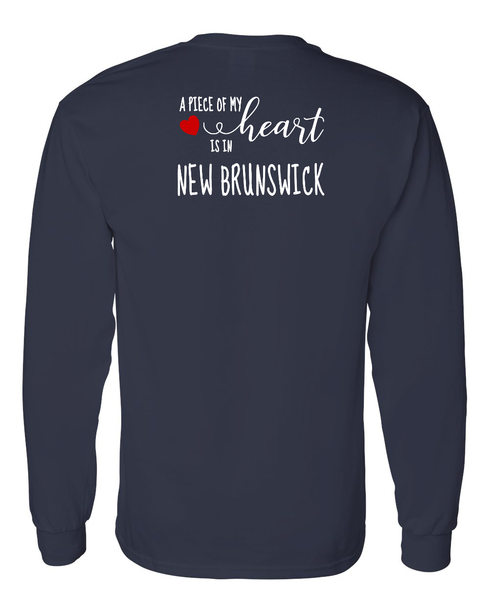 A piece of My heart in NB (Red Heart) Left Chest and Back Long Sleeve Tee - Unisex