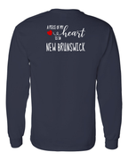 A piece of My heart in NB (Red Heart) Left Chest and Back Long Sleeve Tee - Unisex