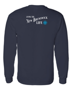 Living the NB Life blue Left Chest and Back Long Sleeve Tee - Unisex