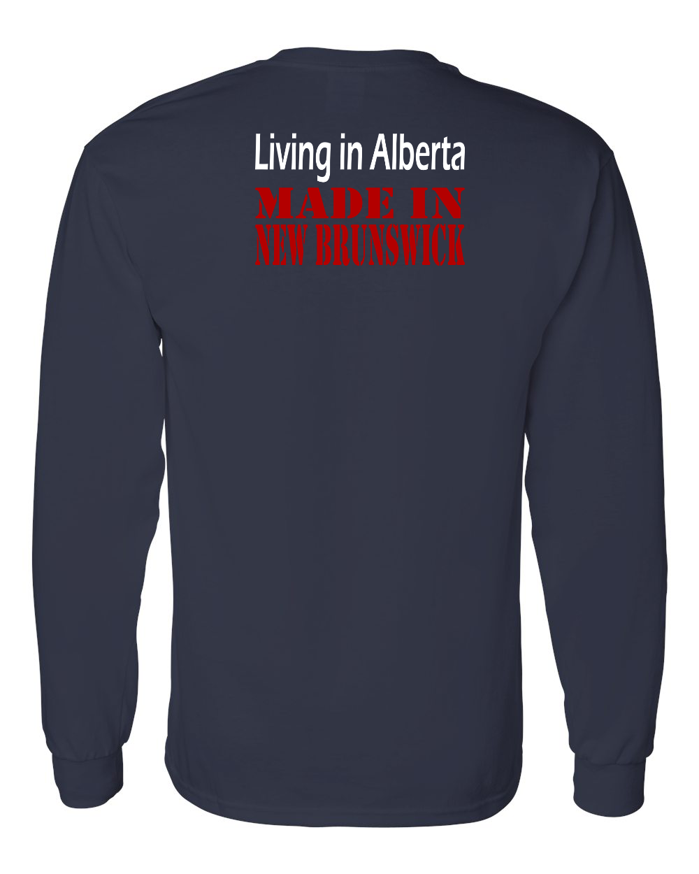 Living Alberta Made in NB Left Chest and Back Long Sleeve Tee - Unisex