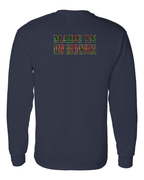 Made In NB ( Tartan Lettering) Left Chest and Back Long Sleeve Tee - Unisex