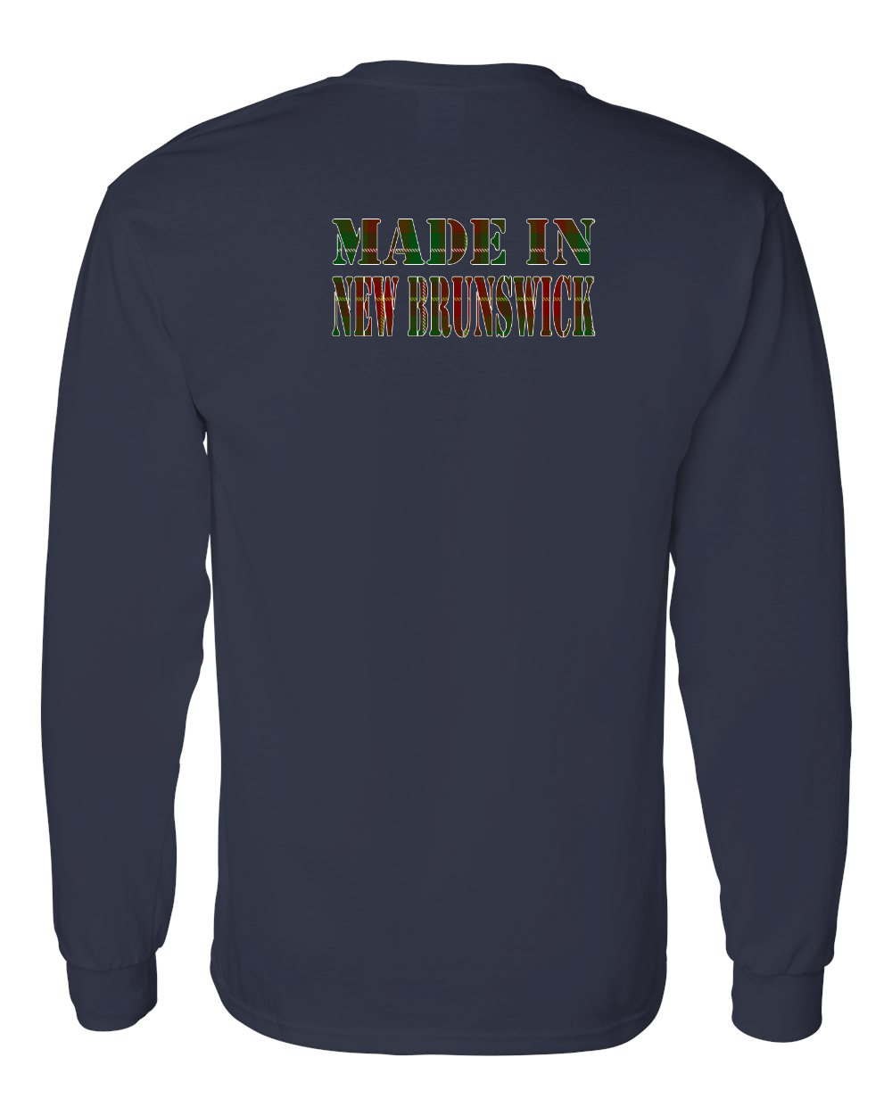 Made In NB ( Tartan Lettering) Left Chest and Back Long Sleeve Tee - Unisex