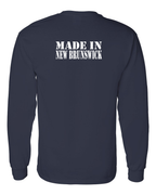 Made In NB ( White Lettering) Left Chest and Back Long Sleeve Tee - Unisex