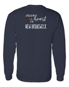 A piece of My heart in NB Tartan Heart Left Chest and Back Long Sleeve Tee - Unisex