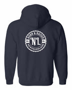 Born & Raised NFLD Left Chest And Back Zip Hoodie - Unisex