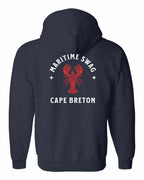 Maritime Swag CB Mandala Red Lobster Left Chest and Back Zip Hoodie - Unisex
