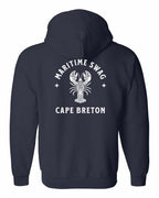 Maritime Swag CB Mandala white Lobster Left Chest and Back Zip Hoodie - Unisex
