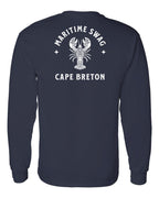 Maritime Swag CB Mandala white Lobster Left Chest and Back Long Sleeve Tee - Unisex