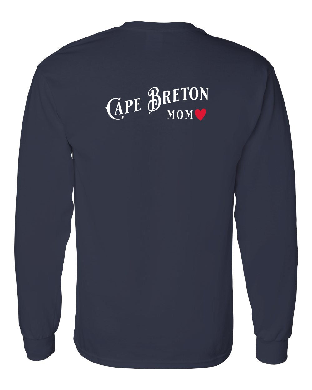 Cape Breton Mom Left Chest and Back Long Sleeve Tee