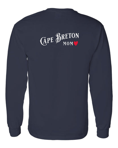 Cape Breton Mom Left Chest and Back Long Sleeve Tee