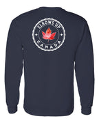 Elbows up Leaf Left Chest and Back Long Sleeve - Gildan Canada (sewn Internationally) - Unisex