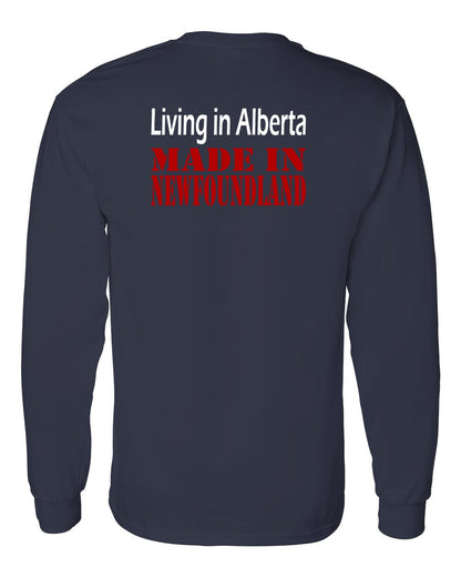 Living Alberta Made in Newfoundland Left Chest and Back Long Sleeve