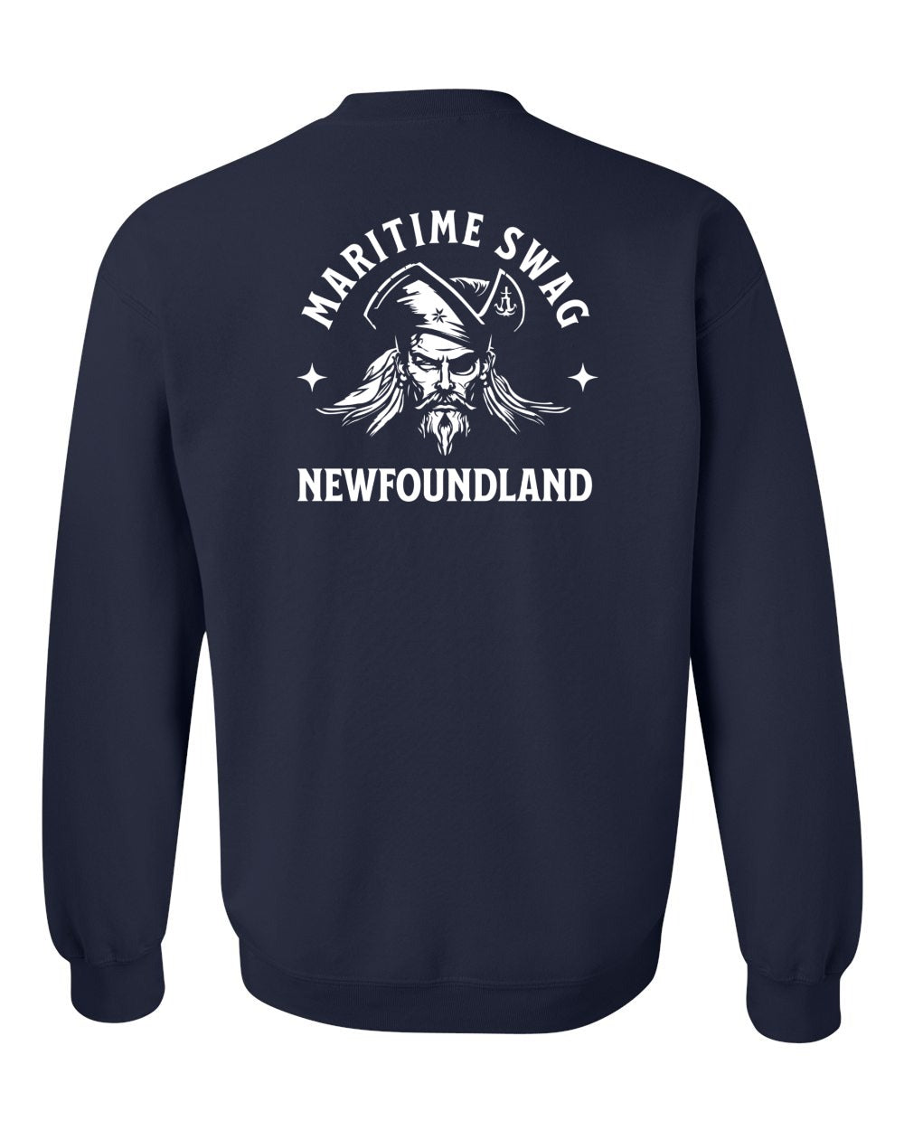 Maritime Swag NFLD Pirate Left Chest and Back Crewneck Sweatshirt - Unisex