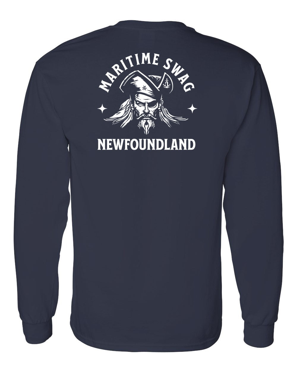 Maritime Swag Newfoundland Pirate Left Chest and Back Long Sleeve